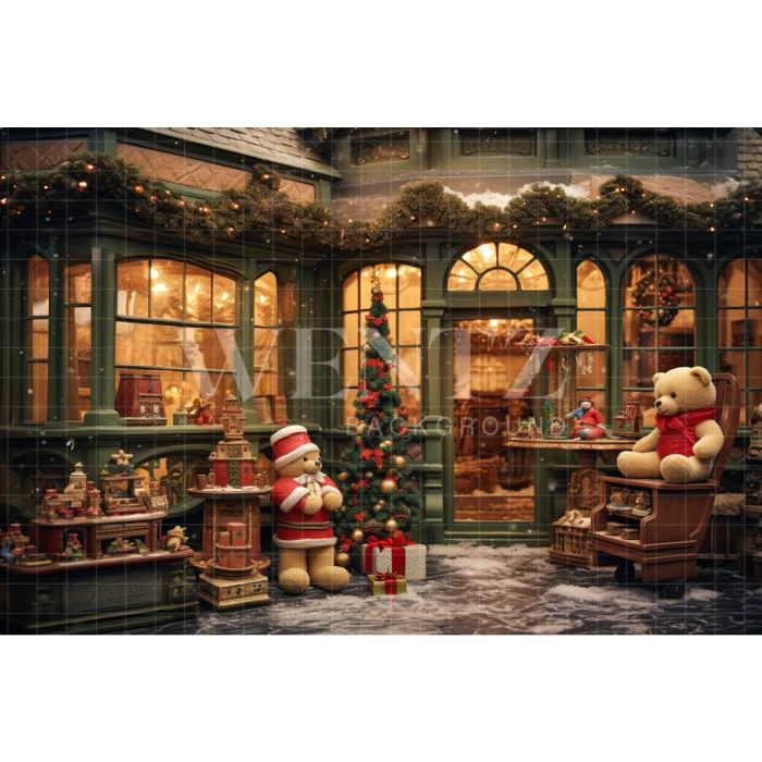 Photography Background in Fabric Christmas Toy Store / Backdrop 4652