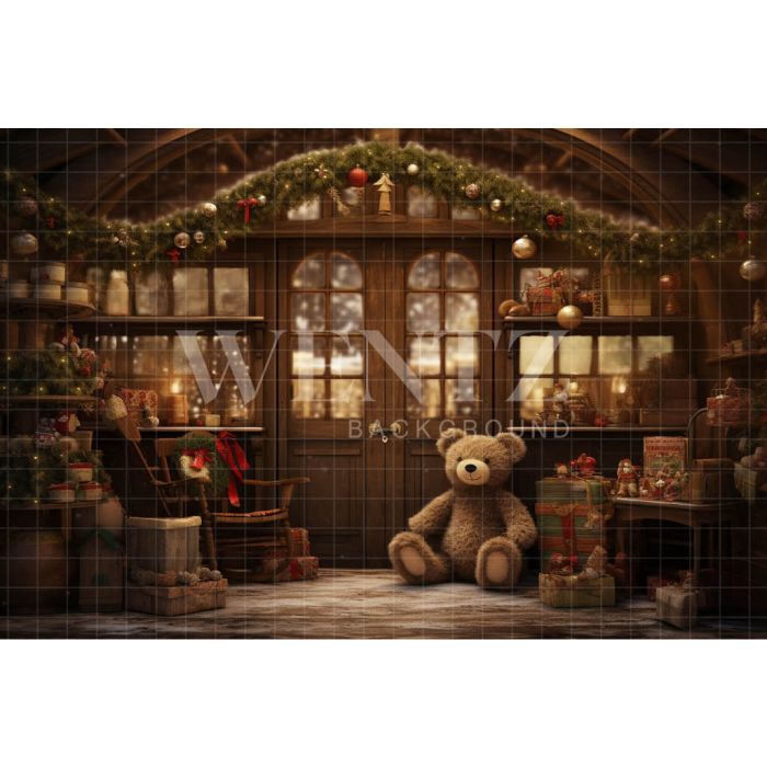 Photography Background in Fabric Christmas Toy Store / Backdrop 4661