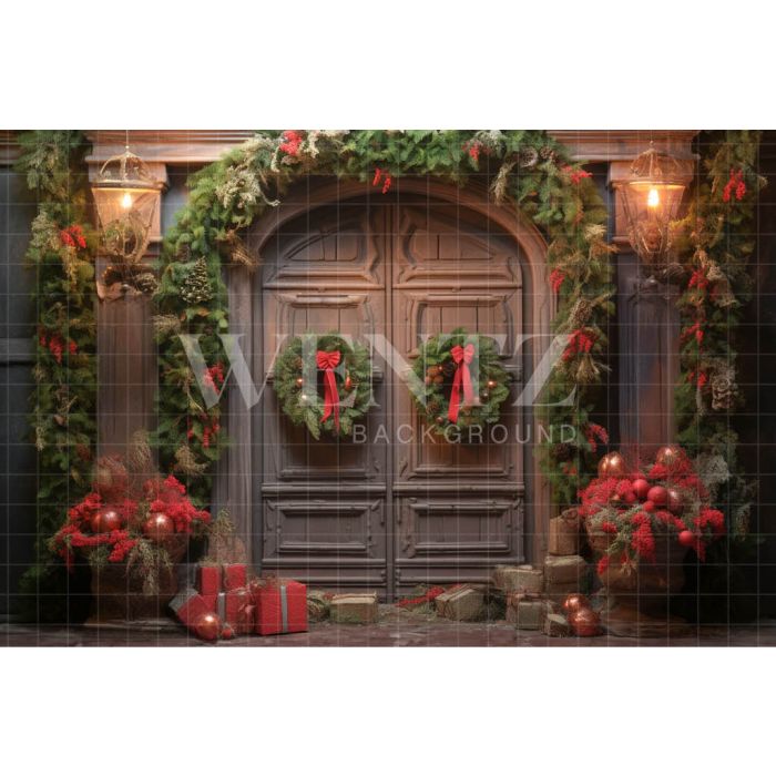 Photography Background in Fabric Christmas Door / Backdrop 4672