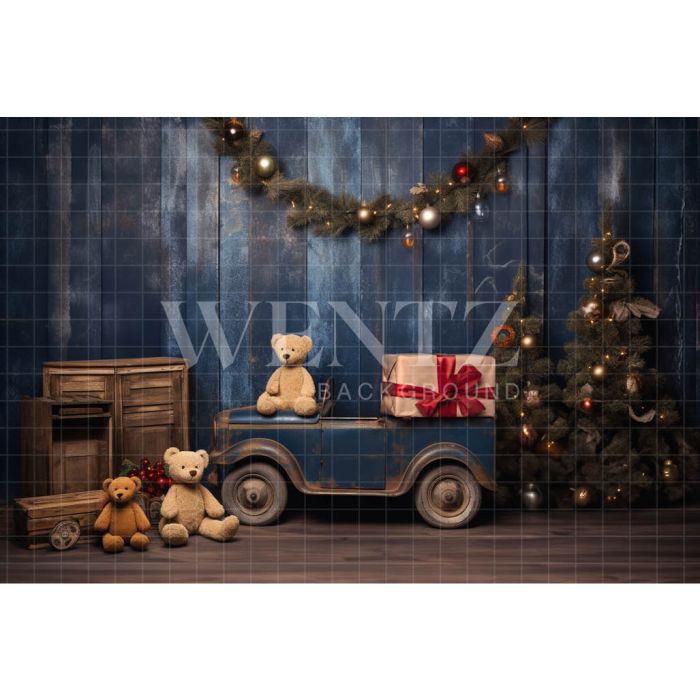 Photography Background in Fabric Christmas Toys / Backdrop 4724