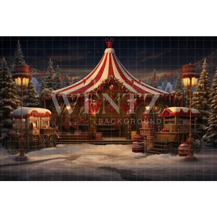 Photography Background in Fabric Christmas Circus / Backdrop 4743