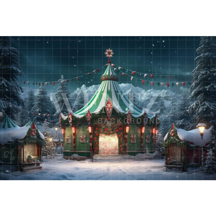 Photography Background in Fabric Christmas Circus / Backdrop 4744