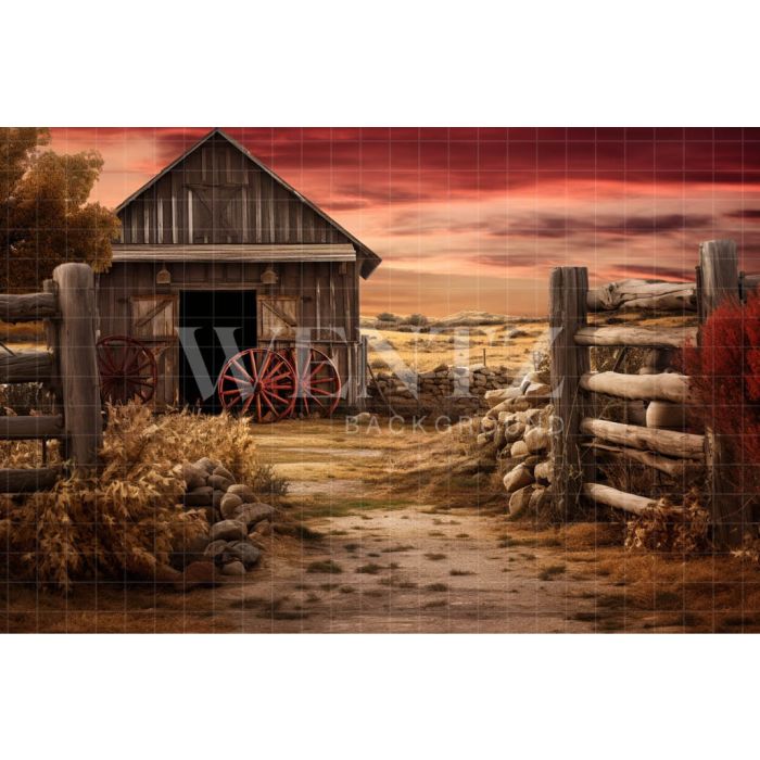 Photography Background in Fabric House on the Countryside / Backdrop 4765