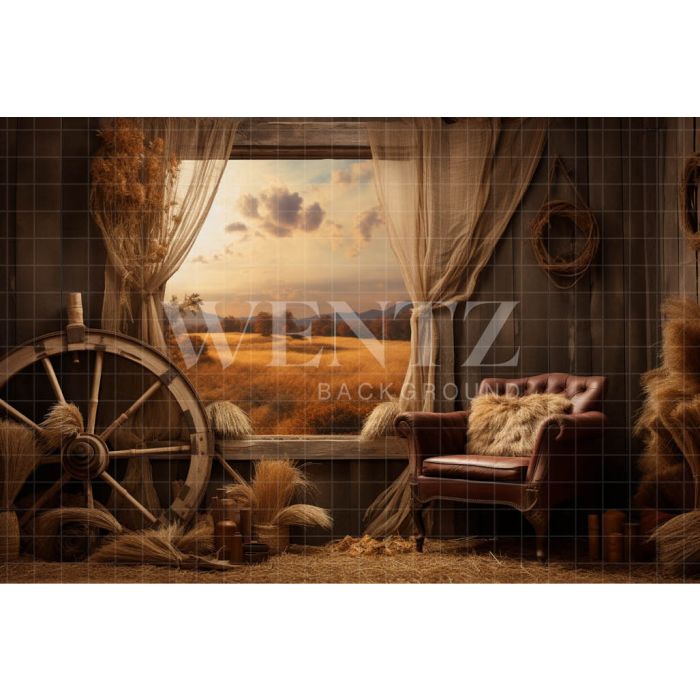 Photography Background in Fabric House on the Countryside / Backdrop 4775