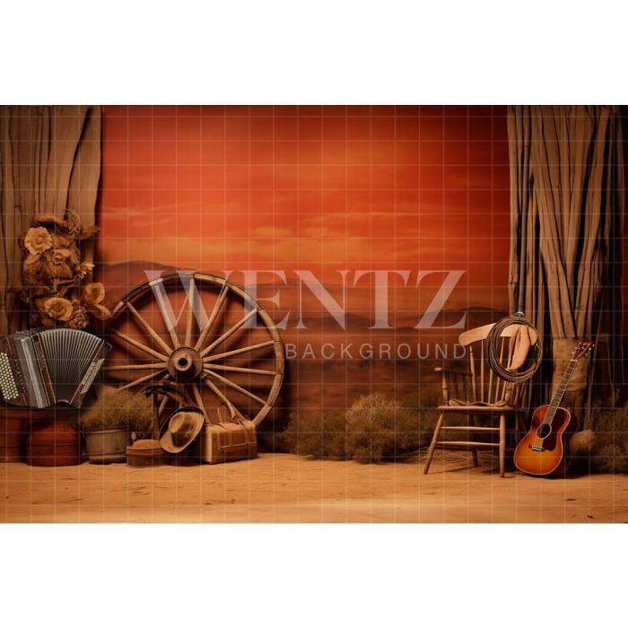 Photography Background in Fabric Set with Guitar / Backdrop 4789