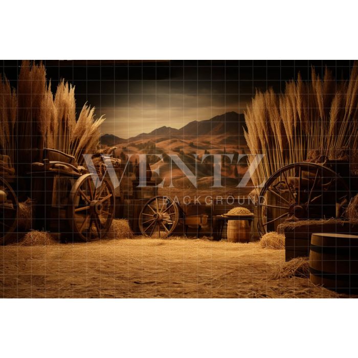 Photography Background in Fabric Old Wheel / Backdrop 4794