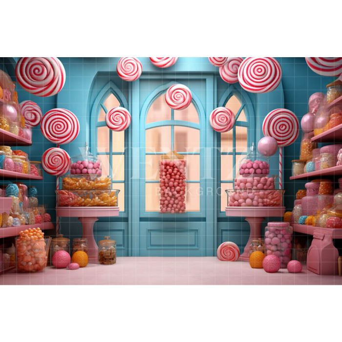 Photography Background in Fabric Candy Shop / Backdrop 4848