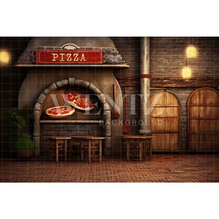 Photography Background in Fabric Pizzeria / Backdrop 4861