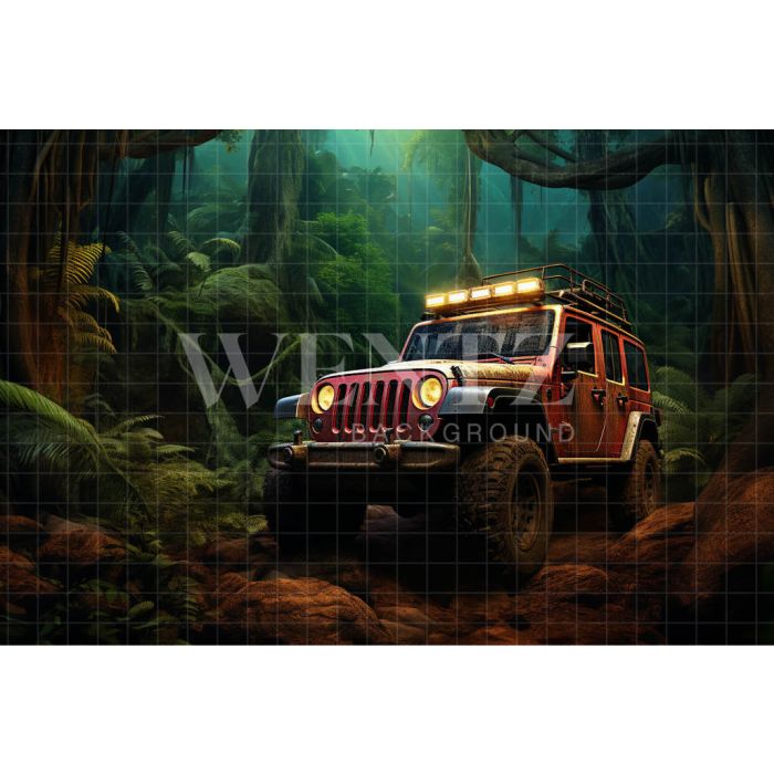 Photography Background in Fabric Offroad Car / Backdrop 4864