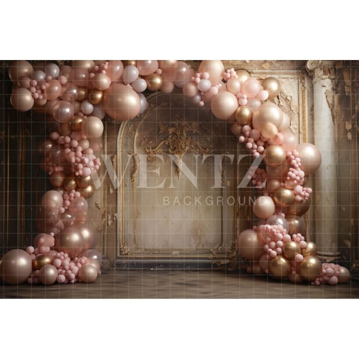 Photography Background in Fabric Room with Balloons / Backdrop 4896 