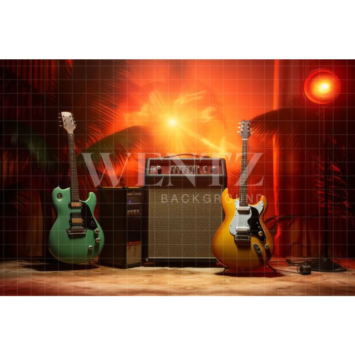 Photography Background in Fabric with Guitar / Backdrop 4911
