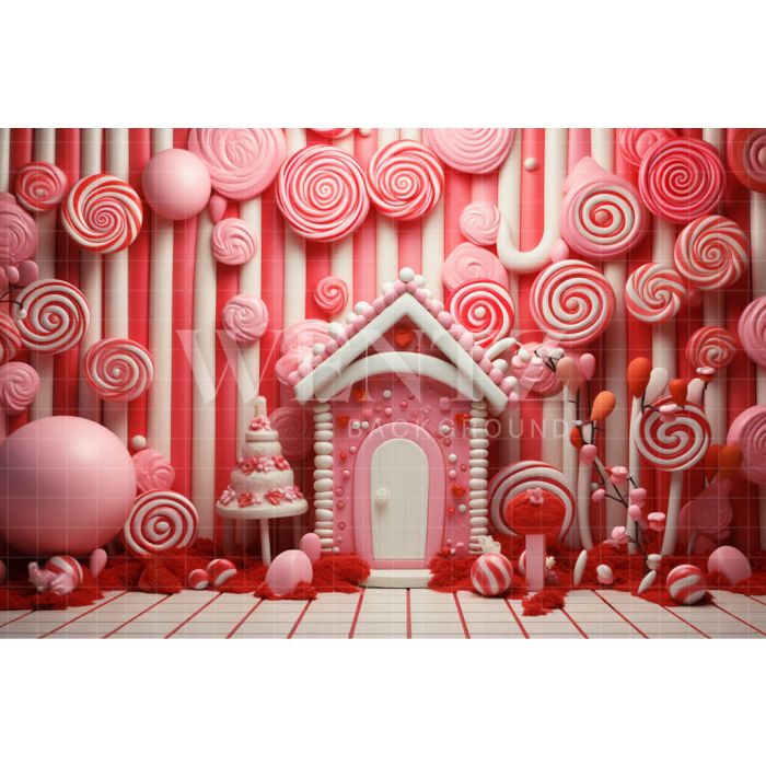 Photographic Background in Fabric Sweet House / Background 4938