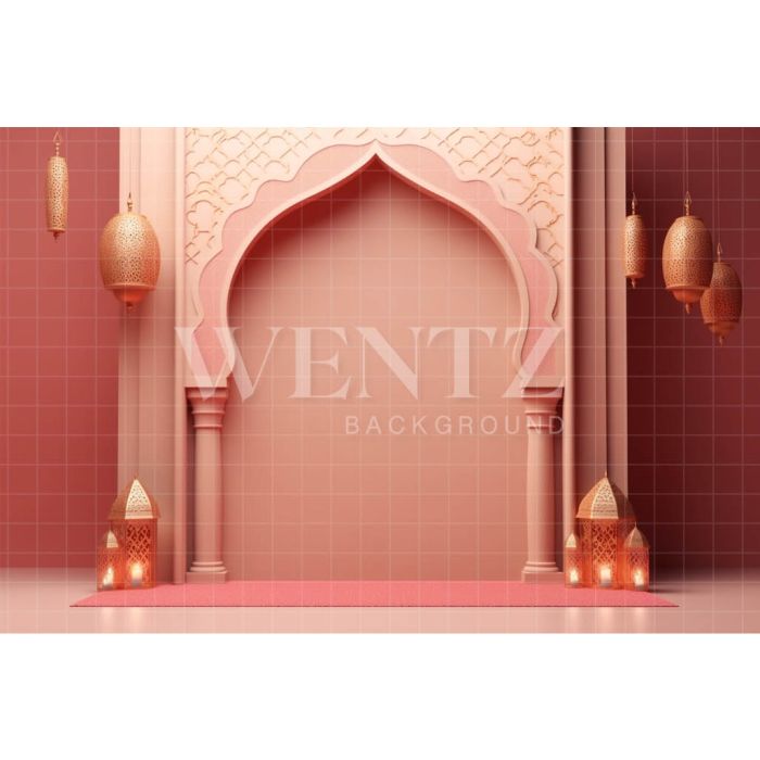 Photographic Background in Fabric Pink Temple / Background 4950