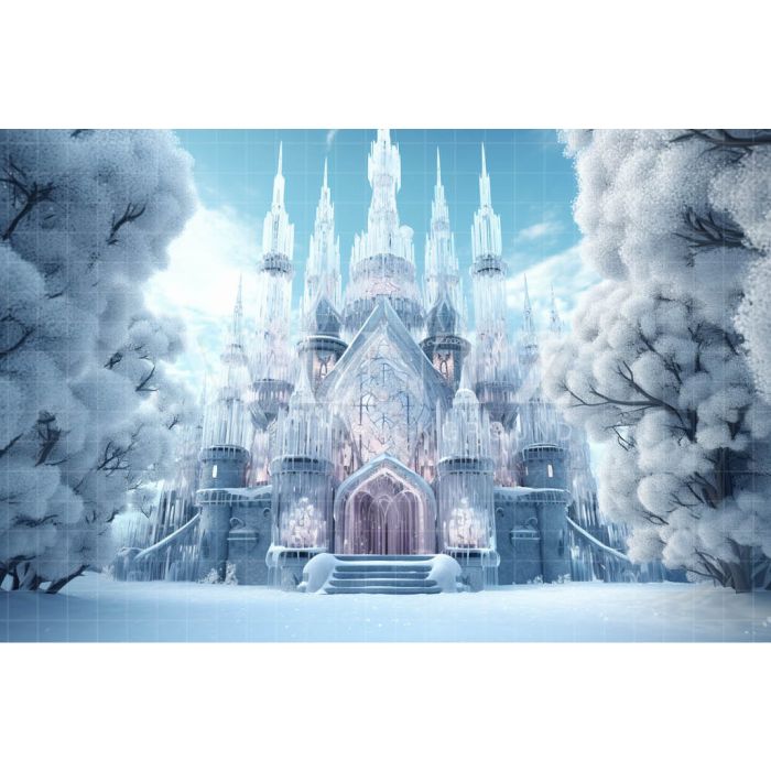 Photographic Background in Fabric Ice Castle / 4952