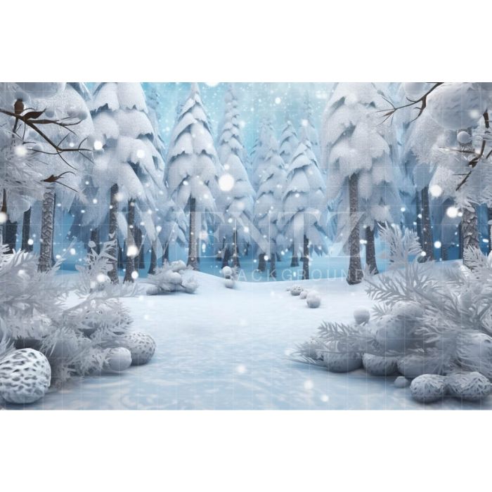  Photography Background in Fabric Winter Forest / Backdrop 4955