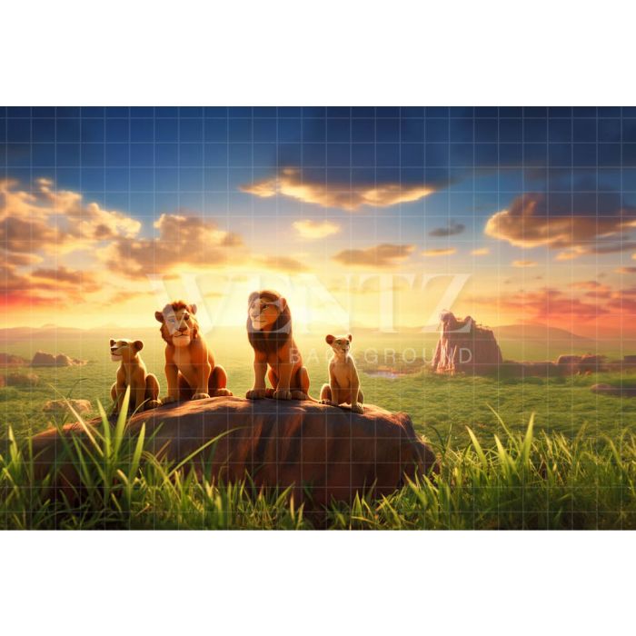 Photography Background in Fabric Lion Family / Backdrop 4958