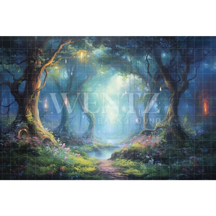 Photographic Background in Fabric Enchanted Forest / Backdrop 4960