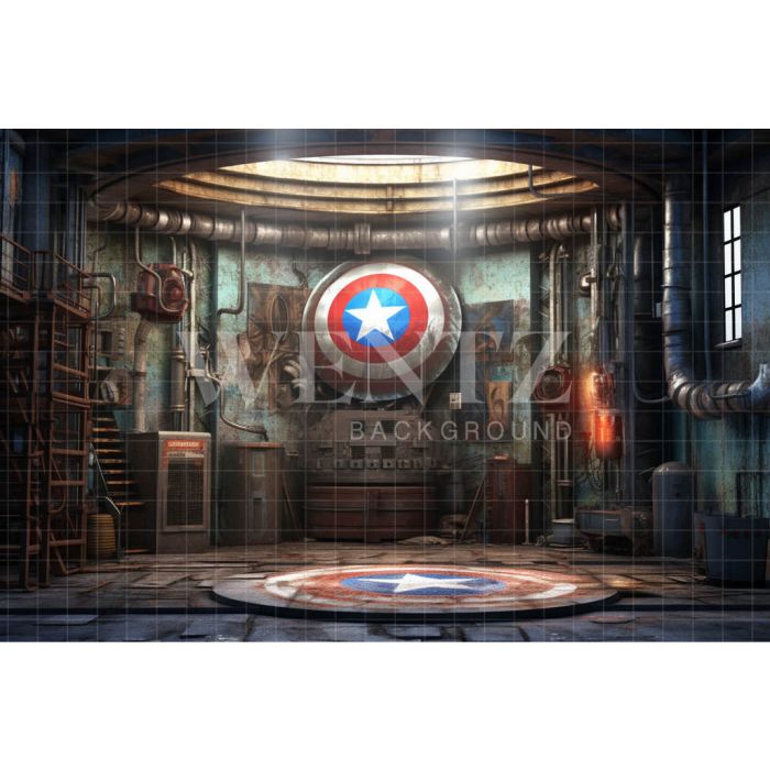 Photographic Background in Fabric Super Heroes Room / Backdrop 4962