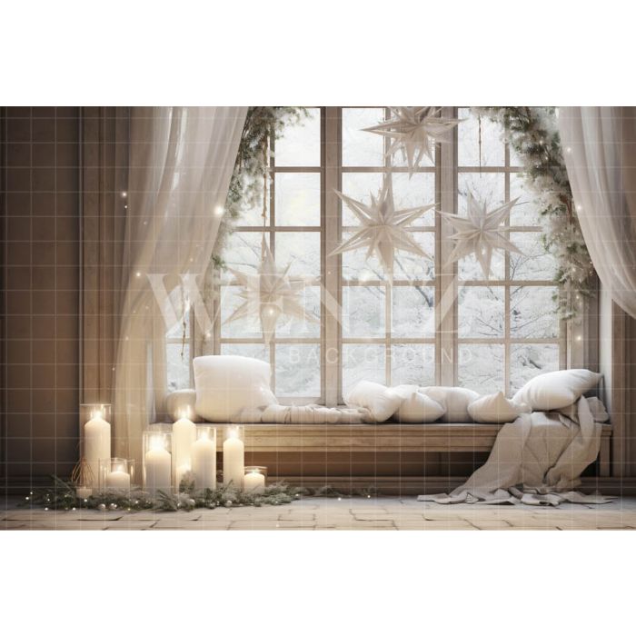 Photographic Background in Fabric Starry Window / Backdrop 4976