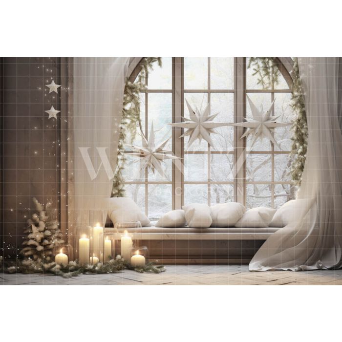 Photographic Background in Fabric Starry Window / Backdrop 4977