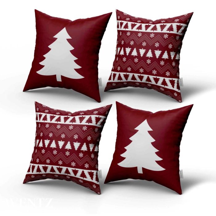Kit 4 Pillow Cases Christmas with Pine Tree - 45 x 45 / WA04