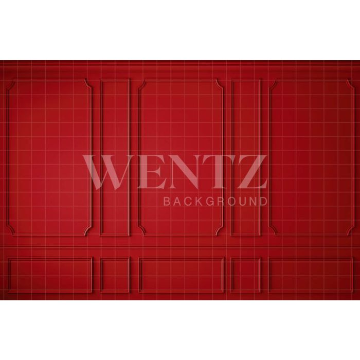 Photographic Background in Fabric Red Boiserie / Backdrop 5003