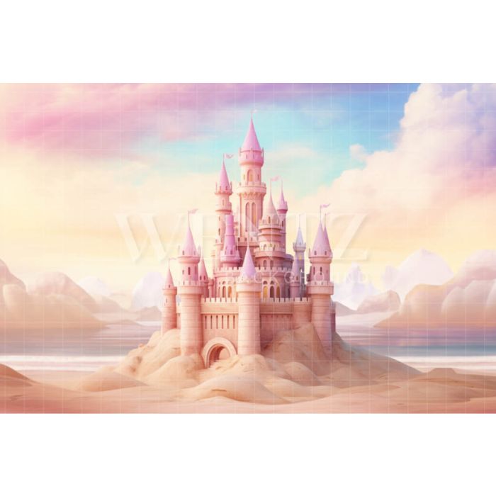 Photographic Background in Fabric Sand Castle / Backdrop 5010