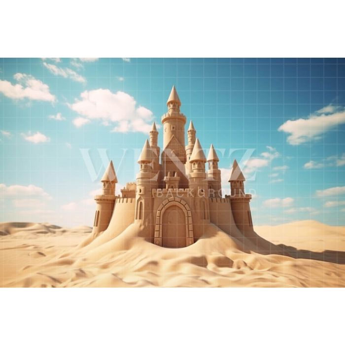 Photographic Background in Fabric Sand Castle / Backdrop 5011