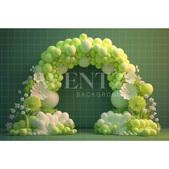 Photographic Background in Fabric Cake Smash Lime Green / Backdrop 5022