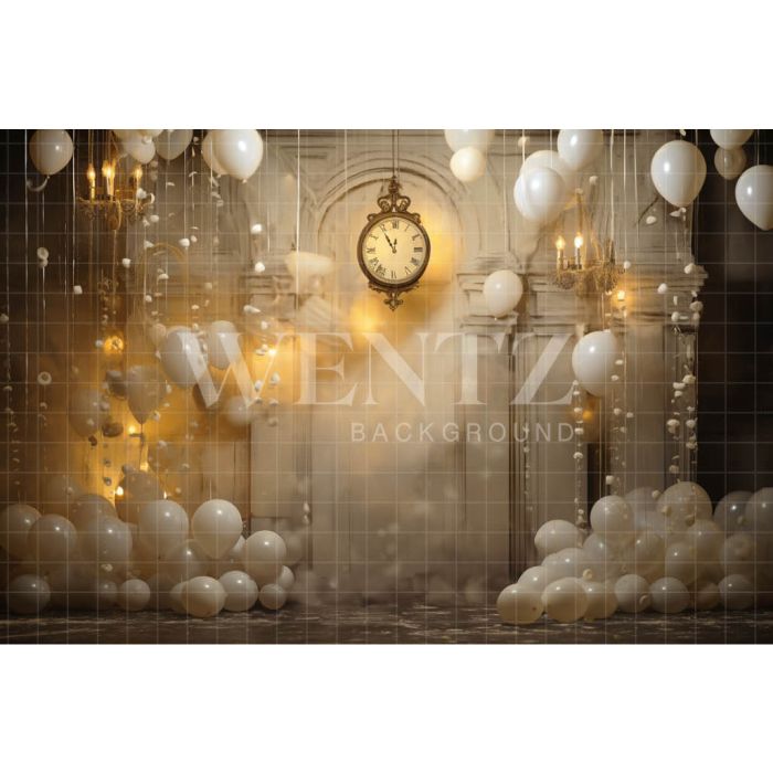 Photographic Background in Fabric Gold Clock / Backdrop 5039