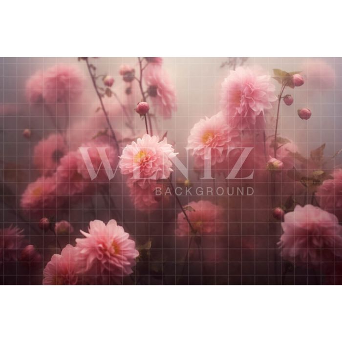 Photographic Background in Fabric Flower Garden / Backdrop 5079