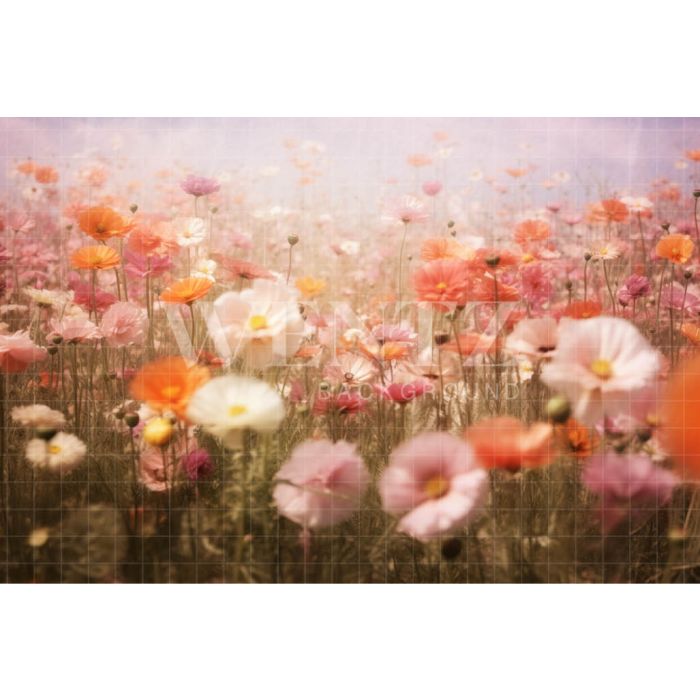 Photographic Background in Fabric Flower Garden / Backdrop 5085
