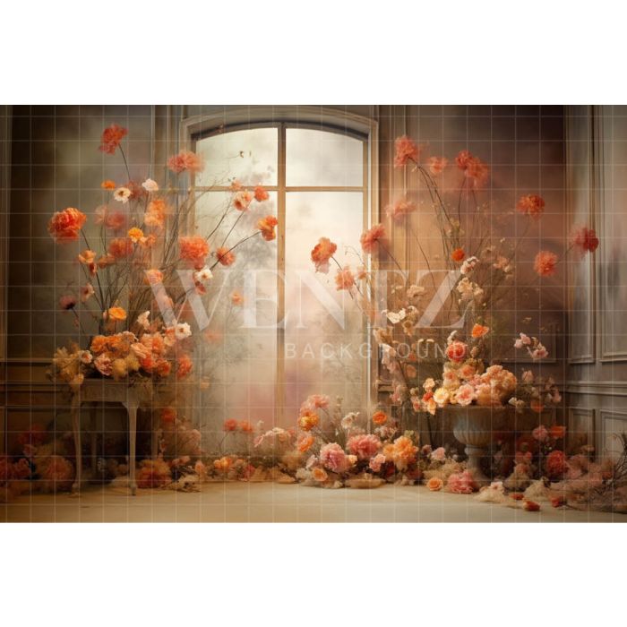 Photographic Background in Fabric Floral Room / Backdrop 5091