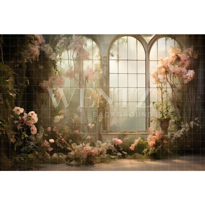 Photographic Background in Fabric Floral Room / Backdrop 5093