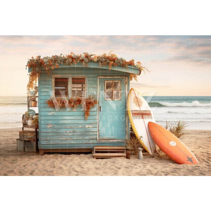 Photographic Background in Fabric Beach House / Background 5102