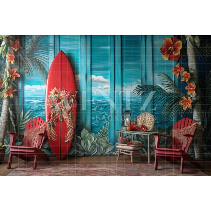 Photographic Background in Fabric Surf Wall / Backdrop 5111
