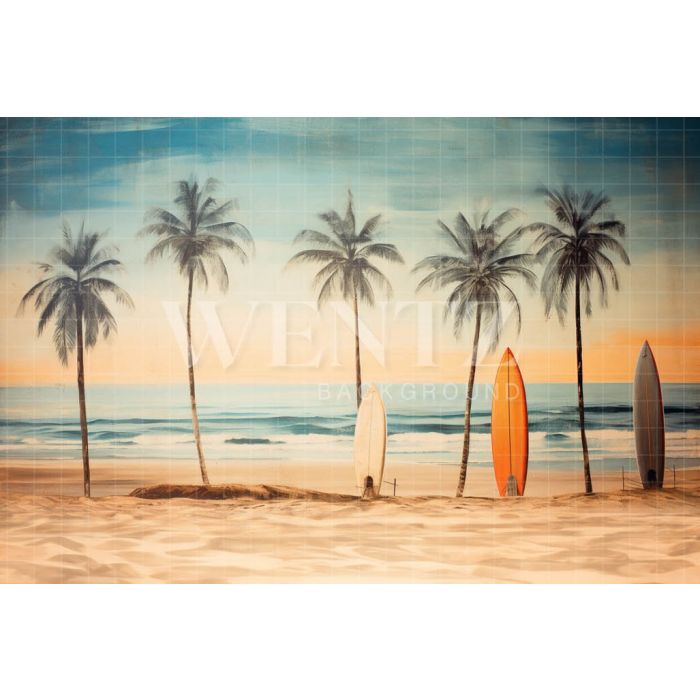 Photographic Background in Fabric Beach / Backdrop 5115