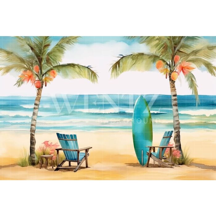 Photographic Background in Fabric Beach / Backdrop 5118