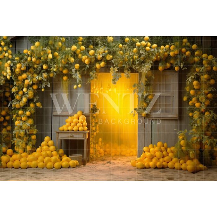 Photographic Background in Fabric Lemon Wall / Backdrop 5119