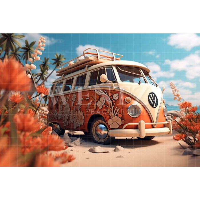 Photographic Background in Fabric Kombi in the Beach / Backdrop 5130