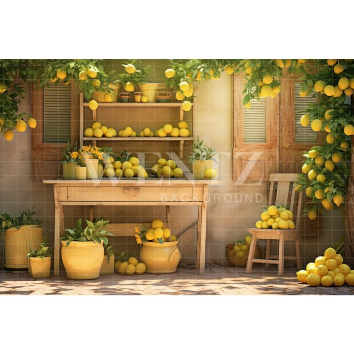 Photographic Background in Fabric Lemon Shop / Backdrop 5132
