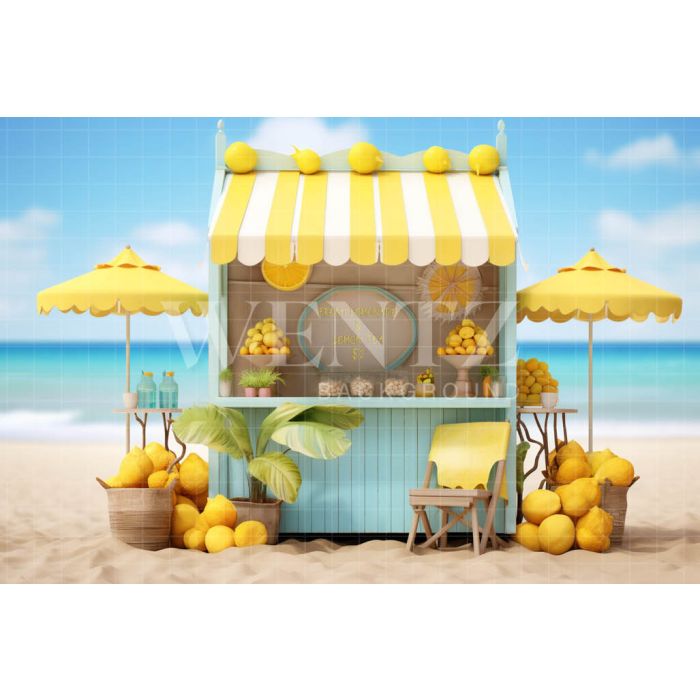 Photographic Background in Fabric Lemonade Stand / Backdrop 5135