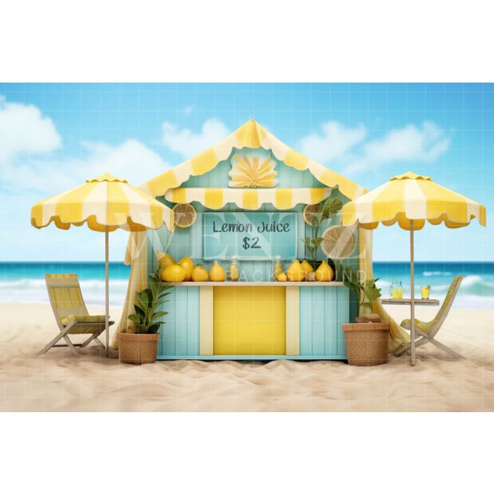 Photographic Background in Fabric Lemonade Stand / Backdrop 5142