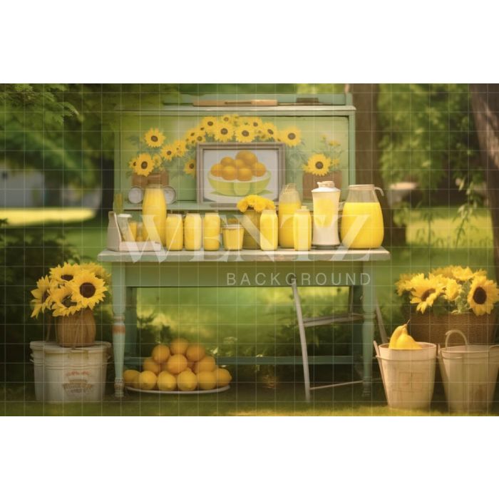 Photographic Background in Fabric Lemonade Stand / Backdrop 5143