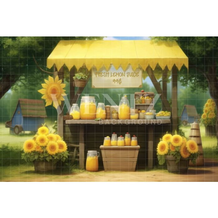 Photographic Background in Fabric Lemonade Stand / Backdrop 5144