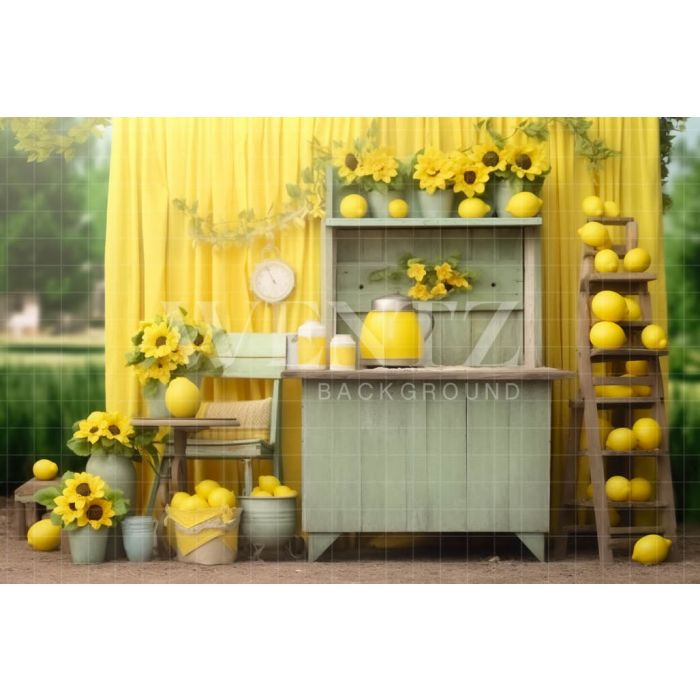 Photographic Background in Fabric Lemonade Stand / Backdrop 5146