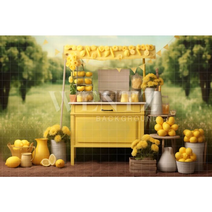 Photographic Background in Fabric Lemonade Stand / Backdrop 5147