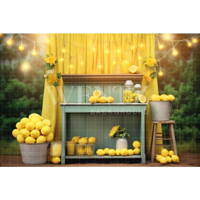 Photographic Background in Fabric Lemonade Stand / Backdrop 5148