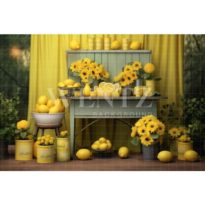 Photographic Background in Fabric Lemonade Stand / Backdrop 5150