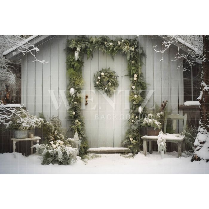 Photographic Background in Fabric Christmas Facade / Backdrop 5167